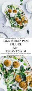 Baked Green Peas Falafel with Vegan Tzatziki