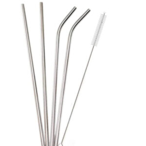 Stainless Steel Straws 4pcs 12 Ultra Long 0 3 Wide Reusable Metal Drinking Straws with Cl...