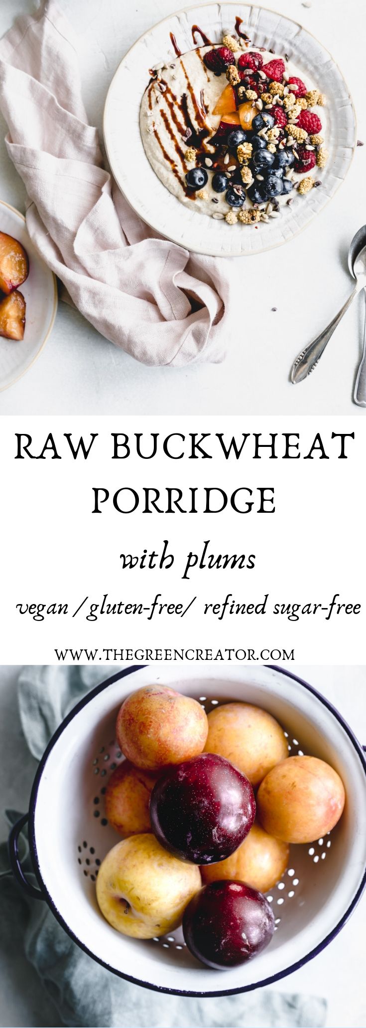 Raw Buckwheat Porridge with Plums