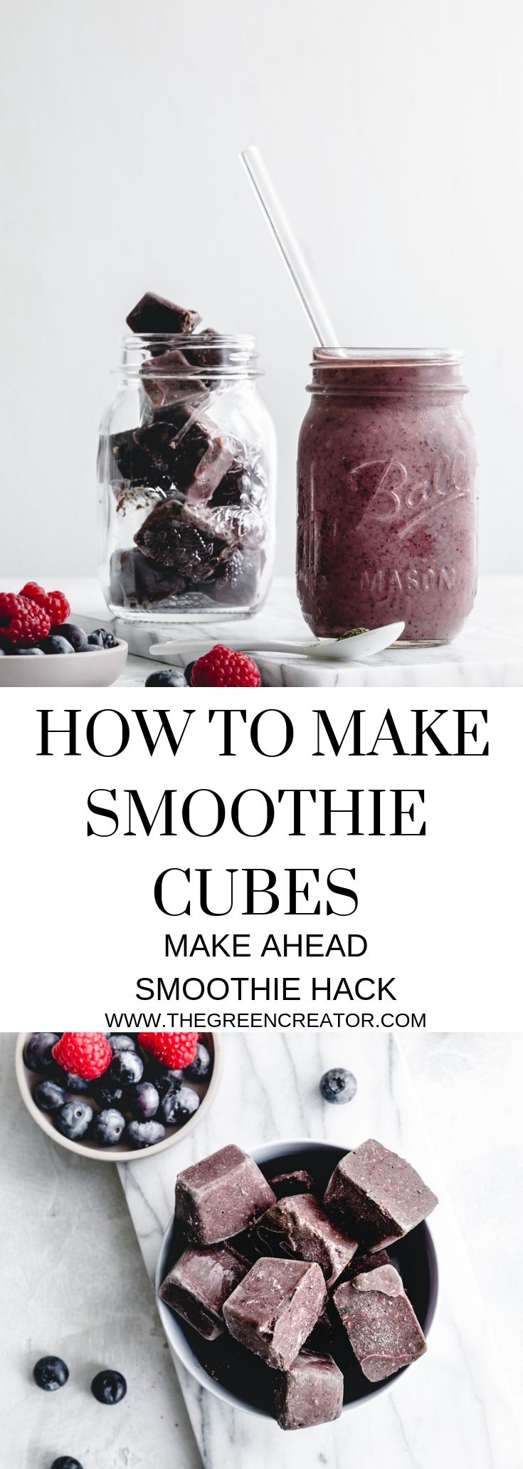 smoothie cubes for Pinterest